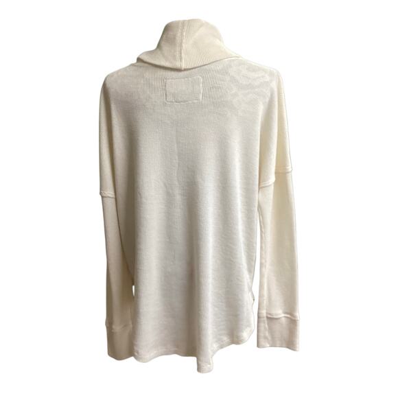 Maeve by Anthropologie cream waffle knit cowl neck size XL - Picture 3 of 9